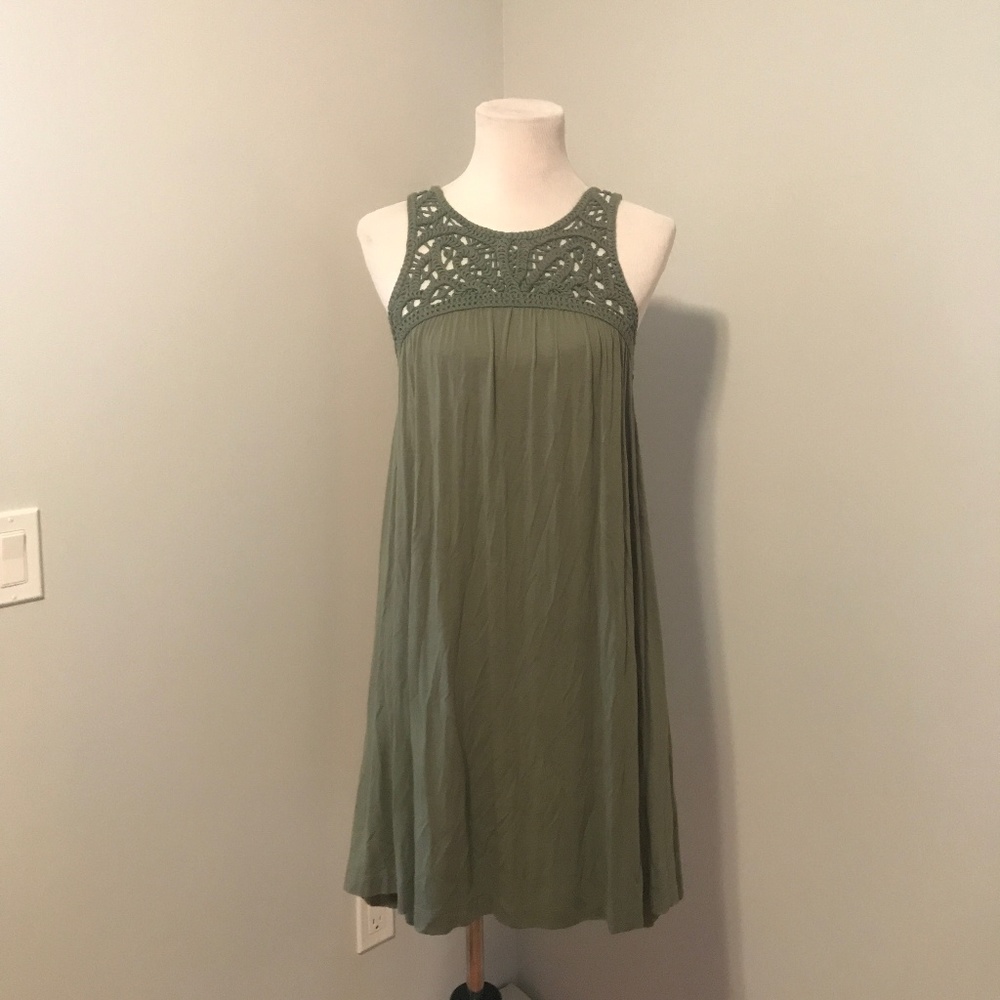 Army Green LOFT Shift Dress NWT
